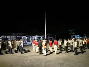 Malam Takbir 1442 H, Polres Wonogiri Ikuti Apel Kesiapan Pengamanan di Halaman Pendopo Rumah Dinas Bupati Wonogiri