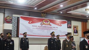 Anggota Polres Wonogiri Gelar Kenaikan Pangkat Bersamaan Dengan Hari Bhayangkara Ke 75