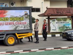 Peduli Korban Gempa Cianjur, Polres Wonogiri Turun Kirimkan Bantuan