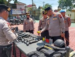 Polres Wonogiri Gelar Apel Kesiapan Sarana Prasarana Satsamapta dalam rangka Ops Ketupat Candi Tahun 2023 dan Pam Pemilu Tahun 2024