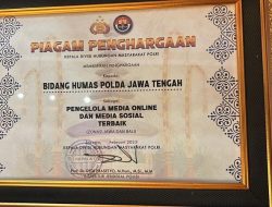 Terbaik Dalam Pengelolaan Media, Bidhumas Polda Jateng Raih Penghargaan Bergengsi