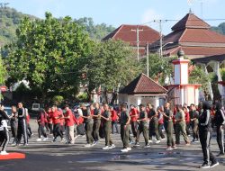 Kapolres Bersama PJU Ikuti Senam Sinergritas Memperingati Hari Jadi Wonogiri Ke 282