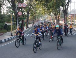 Meriahkan Hut Bhayangkara ke 77, Polres Wonogiri Ajak Forkopimda Gowes Bersama