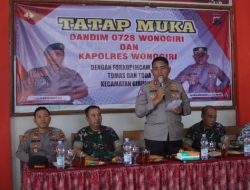 Dandim 0728 Wonogiri Dan Kapolres Tatap muka Dengan Forkopimcam Giriwoyo, Toga, Tomas Dan Toda